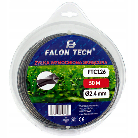 ŻYŁKA TNĄCA DO KOSY KWADRAT 2.4mm 50m SKRĘCANA