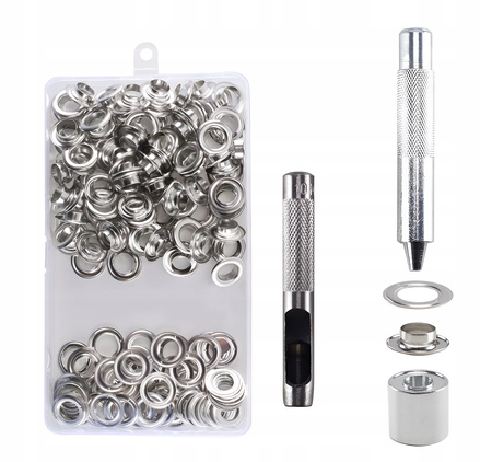 ZESTAW OCZKA DZIURKACZ 10MM NAPY PLANDEKI 100 SZT.