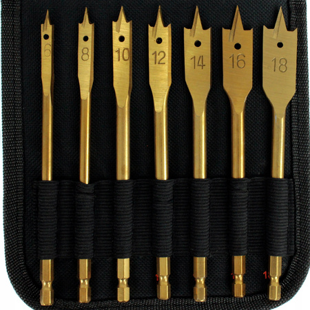 WIERTŁA ŁOPATKOWE PIÓRKOWE PŁASKIE DO DREWNA 16szt