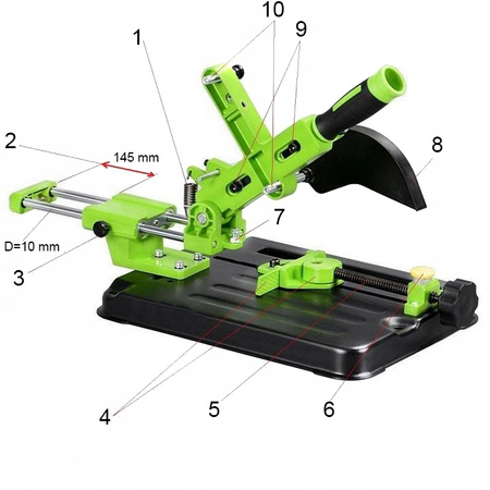 STATYW STOJAK Z POSUWEM DO SZLIFIERKI 115/125 mm