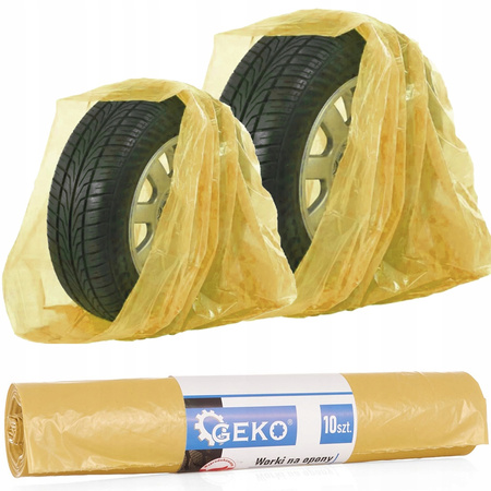 Worki na opony 100x100 ŻÓŁTE - rolka 10sztuk