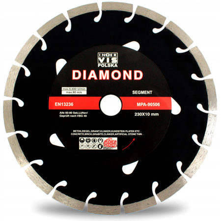 TARCZA DIAMENTOWA SEGMENT BETONU KOSTKI 230 mm /02