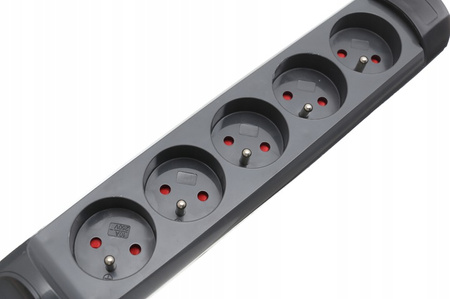 PRZEDŁUŻACZ 5 GNIAZD WYŁĄCZNIK LISTWA ZASILACZ 3m