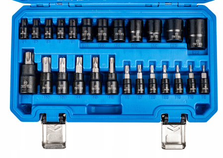 ZESTAW NASADEK KLUCZE NASADOWE NASADKI TORX/TORX-E 1/4″ 3/8″ 1/2″ 25 EL