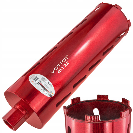 WIERTŁO KORONOWE DIAMENTOWE DO BETONU 132 mm WIERTNICA OTWORNICA NA SUCHO