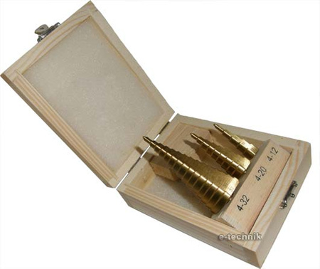 ZESTAW WIERTŁO STOPNIOWE STOŻKOWE HSS TYTAN 4-32mm