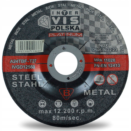 TARCZA DO SZLIFOWANIA METALU 125X6,0 PLATINUM
