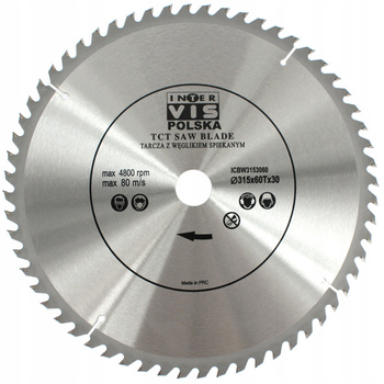 TARCZA PIŁA DO DREWNA WIDIA 315 / 30 T60 INTER