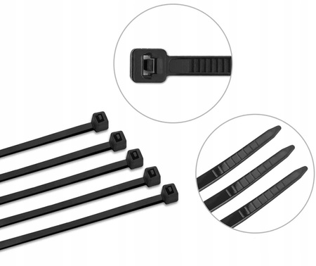 OPASKI ZACISKOWE KABLOWE TRYTKI TRYTYTKI UV CZARNE 8,8x600 100szt.