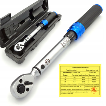 KLUCZ DYNAMOMETRYCZNY Z BLOKADĄ PRECYZYJNY CERTYFIKAT KALIBRACJI 1-25NM 1/4