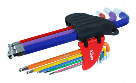 ZESTAW KLUCZY KLUCZE IMBUSOWE HEX Z KULKĄ 1,5-10mm