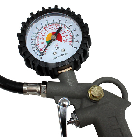 PISTOLET DO POMPOWANIA KÓŁ Z MANOMETREM ALU. HURT