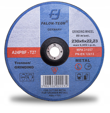 TARCZA DO SZLIFOWANIA STALI METALU 230 x 6 FALON