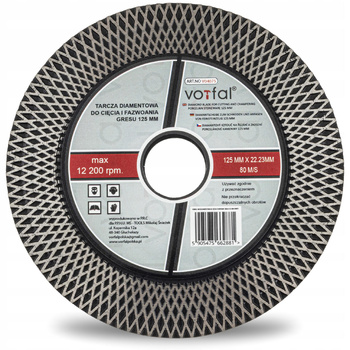 TARCZA DIAMENTOWA CIĘCIA SZLIFOWANIA GRESU PŁYTEK GLAZURY SPIEKÓW 125MM 2W1
