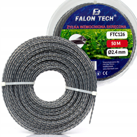 ŻYŁKA TNĄCA DO KOSY KWADRAT 2.4mm 50m SKRĘCANA