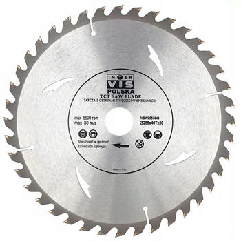 TARCZA PIŁA DO CIĘCIA DREWNA DRZEWA WIDIA 255/30 T40