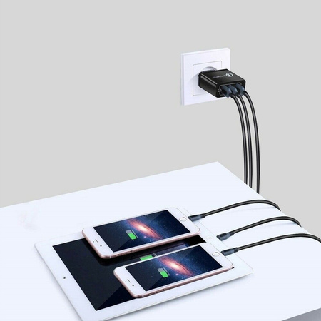ŁADOWARKA SIECIOWA SZYBKA QUICK CHARGE 3.0 3xUSB