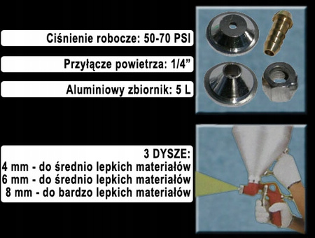 PISTOLET DO TYNKOWANIA MALOWANIA BIELENIA METALOWY