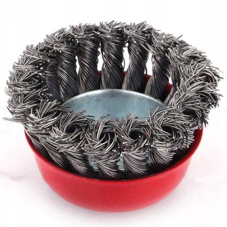 SZCZOTKA DRUCIANA 65 mm M14 DRUT STALOWY SKRĘCANY