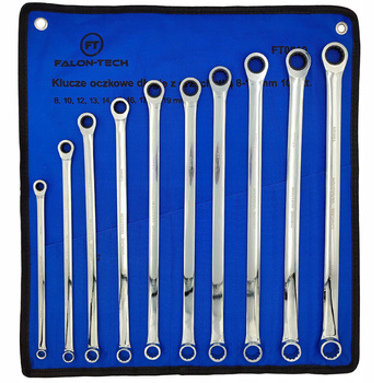 KLUCZE OCZKOWE DŁUGIE Z GRZECHOTKĄ DO NAPINACZY ZESTAW KLUCZY 10 EL 8-19 mm