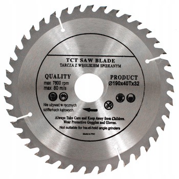 TARCZA PIŁA DO DREWNA WIDIA I-C 190 x 32 T40