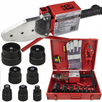 ZGRZEWARKA POLIFUZYJNA DO ZGRZEWANIA RUR PP PVC 2700W 16-63MM 7 MATRYC