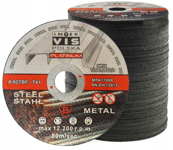 100 szt TARCZA TARCZE DO CIĘCIA METALU STALI 125x1 INOX MOCNE