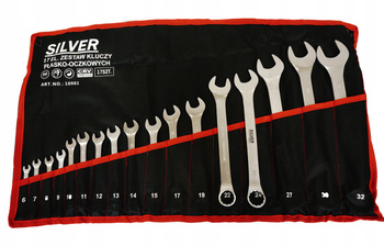 KLUCZE PŁASKO OCZKOWE 6-32 ZESTAW 17 SZT ETUI