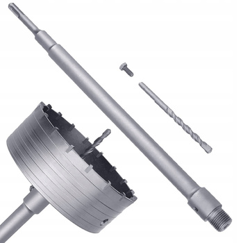 OTWORNICA FREZ DO BETONU KORONKA SDS PLUS 120 mm + PRZEDŁUŻKA 450mm