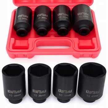 Nasadki udarowe 1/2" 6-kątne 34 36 38 41 mm komplet 4 szt CrMo