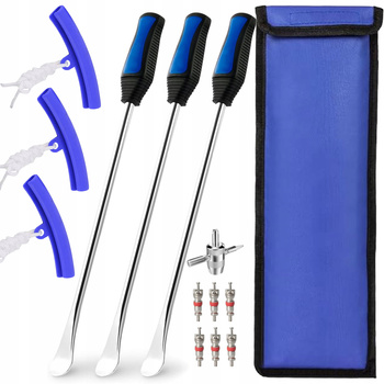 Łyżki do opon motocyklowych hulajnóg rowerów 37cm + ochraniacze felg 14el