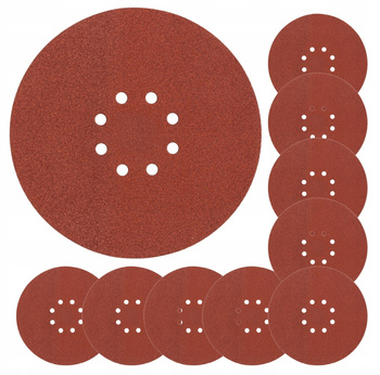 PAPIER ŚCIERNY KRĄŻEK NA RZEP Z OTWORAMI DO ŻYRAFY 225mm P60 ZESTAW 10 szt