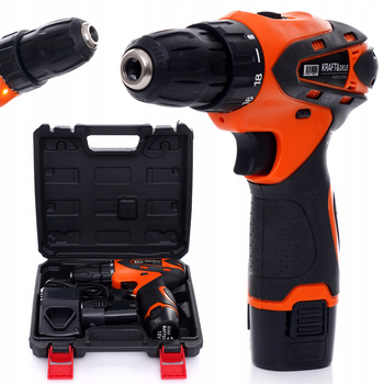 WIERTARKA WKRĘTARKA AKUMULATOROWA 2 BIEGOWA 18V Li-Ion 2xBATERIA LED