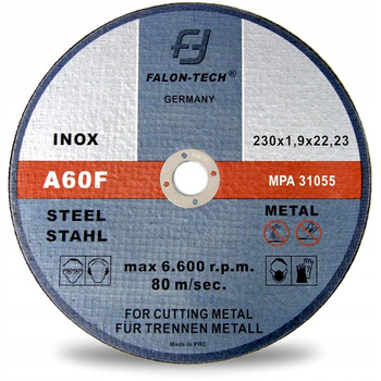 TARCZA DO CIĘCIA METALU inox 230 x 2,0 FALON TECH