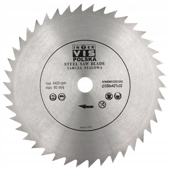 PIŁA TARCZOWA STALOWA ZWYKŁA BEZ WIDII 350x32 T42