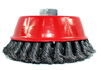 SZCZOTKA DRUCIANA 115mm M14 DRUT STALOWY SKRĘCANY