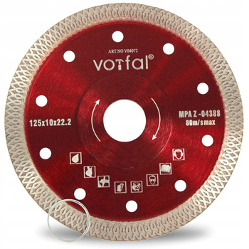 TARCZA DIAMENTOWA DO CIĘCIA GRESU PŁYTEK 125/22,2