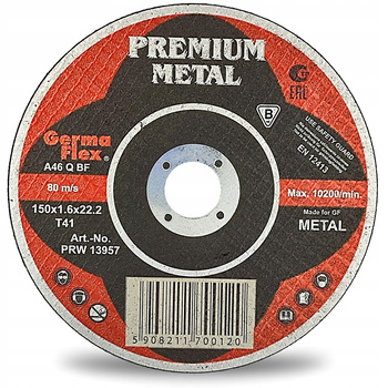 TARCZA DO CIĘCIA METALU STALI 150 x 22,2 x 1,6 PREMIUM