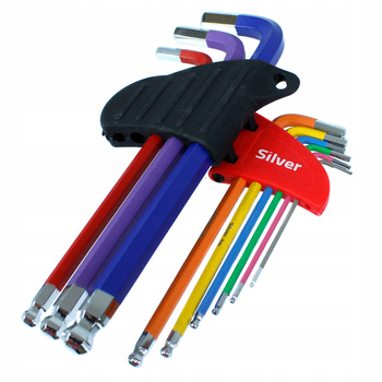 ZESTAW KLUCZY KLUCZE IMBUSOWE HEX Z KULKĄ 1,5-10mm