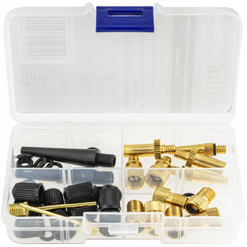 ZESTAW ADAPTERÓW KOŃCÓWEK DO POMPKI POMPOWANIA ROWERU KÓŁ OPON ZAWORY 36 EL