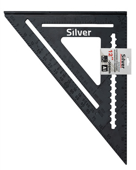 KĄTOWNIK STOLARSKI ALUMINIOWY 12" / 300mm CIESIELSKI POMIAROWY Przymiar silvertools