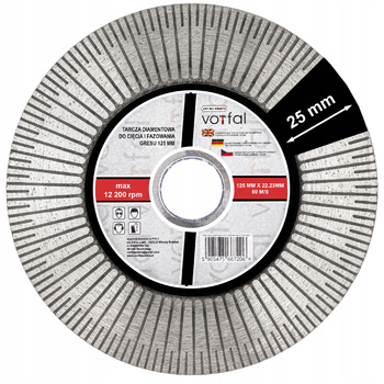 TARCZA DIAMENTOWA TNĄCA 45° 90° DO CIĘCIA I SZLIFOWANIA GRES PŁYTKI 125MM