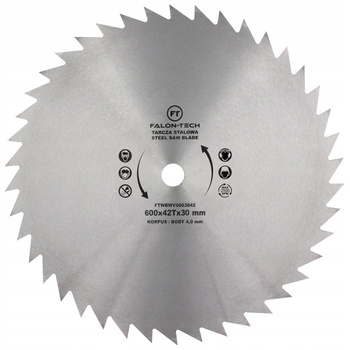TARCZA PIŁA STALOWA DO DREWNA ZWYKŁA BEZ WIDII 600/30 T42