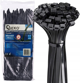 OPASKI ZACISKOWE KABLOWE TRYTKI UV CZARNE 4,8X280