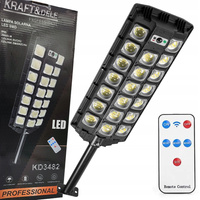 MOCNA LAMPA SOLARNA LED Z CZUJNIKIEM RUCHU ZMIERZCHU OGRODOWA ULICZNA PILOT