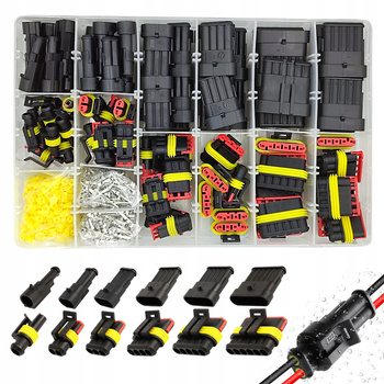 ZŁĄCZA ELEKTRYCZNE Superseal HERMETYCZNE WTYCZKI 1-6 PIN ZESTAW 622szt.