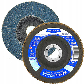OSBORN ZIRCON POWER TARCZA LISTKOWA LAMELKOWA CYRKONOWA INOX 125mm GR60