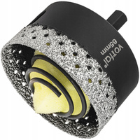 WIERTŁO DIAMENTOWE 65MM KORONKA OTWORNICA GRES PŁYTEK CERAMIKI SPRĘŻYNA HEX