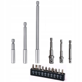 ZESTAW ADAPTERÓW DŁUGICH DO WIERTARKI 1/2 3/8 1/4