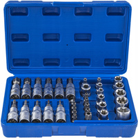 ZESTAW KLUCZY NASADOWYCH 34 EL TORX NASADKI IMBUS ZEWNĘTRZNE E4-E20 T10-T60